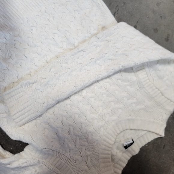 Vintage j crew Cotton-blend bouclé cable-knit sweater women's medium - Picture 6 of 8